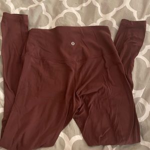 Lululemon Burgundy leggings lulu size 10